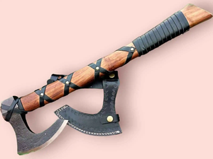 Hacha LEGACY BLADES de Acero al Carbono, Hecha a Mano con Mango de Madera, Hacha Resistente para Camping y Bushcraft - Product Image 3