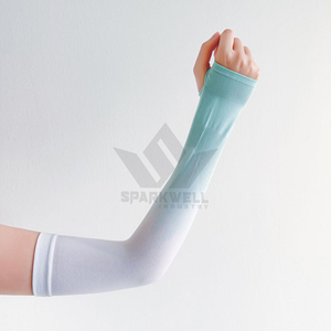 Manchon de cyclisme unisexe en Spandex et Polyester, anti-UV, sans couture, couleur unie blanc menthe, taille adulte - Product Image 1