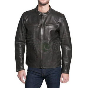 Veste en cuir premium pour homme, style décontracté tendance, coupe ajustée, logo personnalisé, pour l'automne et l'hiver. - Product Image 6