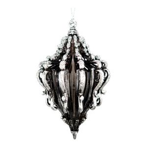 Christmas New Year Decoration Antique Gold Silver <b>Paint</b> Grey Glossy Black White Irrid Plated <b>Acrylic</b> 3D Filigree Finial Ornament - Product Image 3