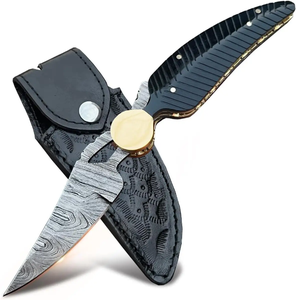Navaja de Bolsillo Plegable de Acero de Damasco de Grado Industrial de Alta Calidad, Mango G10, Cuchilla Afilada como una Navaja, para Caza y Pesca, Personalizable OEM - Product Image 4