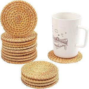 Ensemble de sous-verres en rotin naturel, sous-verres en osier faits à la main avec support, fabricant en gros sur mesure au Vietnam - Product Image 3