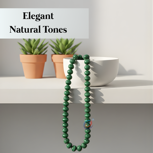 Cuentas Sueltas de Vidrio Lampwork Hechas a Mano con Rayas Verdes, 12x16mm |   Espaciador de disco liso de 8 pulgadas de longitud para pendientes DIY - Product Image 5