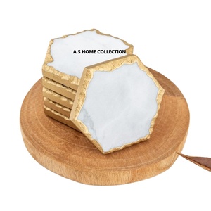 Excellent Design Best Quality White <b>Marble</b> <b>Coasters</b> Home Decoration for Kitchen and Tabletop Handmade Wholesale Bulk - Product Image 1
