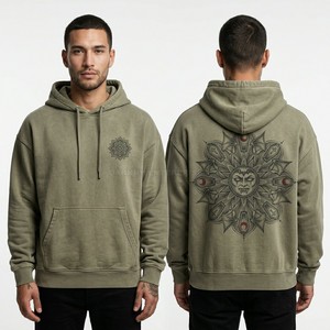 Sweat à capuche en coton biologique écologique pour homme, sweats à capuche personnalisés durables, polaire en polyester recyclé, pull épais, fournisseur - Product Image 1