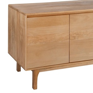 Meuble de salon et de salle à manger moderne, modulaire, écologique, en bois massif, 2 portes, 3 étagères, buffet de rangement, artisanat Manish Art - Product Image 3