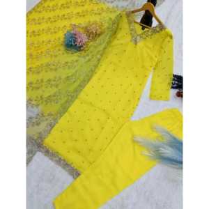 Ensemble haut et pantalon en mousseline de soie pour soirée, avec dupatta - Product Image 4