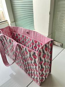 Cotton Pink Printed Tote Bag Fashionable Simple Leopard Print Pattern Tote Bag <b>Canvas</b> <b>Handbag</b> Bulk Product - Product Image 3