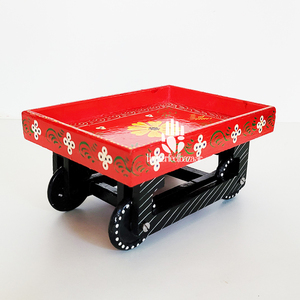 Le chariot en bois peint à la main idéal du Bazar, provenant de l'Uttar Pradesh, Inde - Autres articles de décoration intérieure - Product Image 2