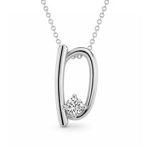 Collar con Colgante de Letra Inicial D Clásica Personalizada con Pequeño Diamante Cultivado en Laboratorio con Corte Redondo, Acabado en Oro de 10k - Product Image 1