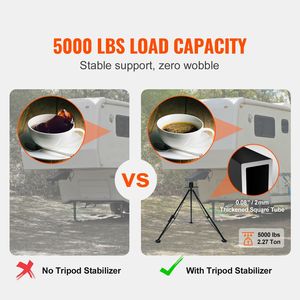 Stabilizzatore a Treppiede per Rimorchio Camper, Capacità di Carico 5000 LBS, Altezza Regolabile 35"-57", Accessori Esterni Stabilizzatori a Collo d'Oca - Product Image 3