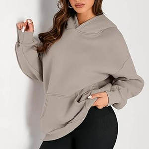 Sweat à capuche oversize classique pour femme, bleu pastel, best-seller, anti-rides et respirant, idéal pour la gym - Product Image 5