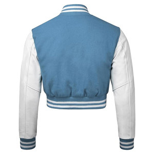แจ็คเก็ตเบสบอลหนังและขนสัตว์คุณภาพพรีเมียม แขนยาว สไตล์คลาสสิกแบบวิทยาลัย แจ็คเก็ตบอมเบอร์ แจ็คเก็ตวาร์ซิตี้ สำหรับผู้หญิง - Product Image 6
