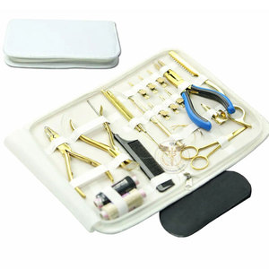 18PCS Black Hair Extension Tool Kit with Pliers, Loop <b>Needle</b>, Pulling Hook & Storage <b>Case</b> - Product Image 5