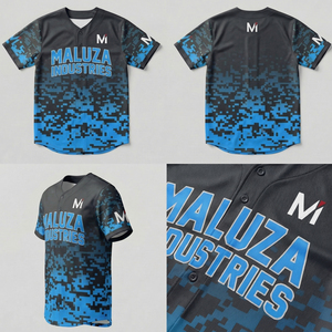 Maillot de baseball de haute qualité vert fluo camouflage numérique uniforme sportif respirant MALUZA INDUSTRIES - Product Image 6