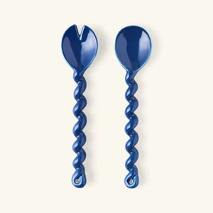 Cuillère et fourchette décoratives en résine faites à la main, ustensiles de service pour salade, écologiques, élégants, compatibles lave-vaisselle et micro-ondes, articles de cuisine - Product Image 1
