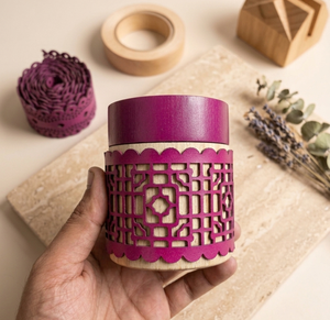 Modern Wooden Bakhoor Burner with Cutout Leather Wrap For Ramadan <b>Eid</b> <b>Gift</b> Arabic Oud Incense Burner <b>Box</b> for Tabletop Home Decor - Product Image 4