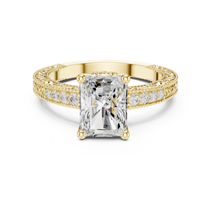 Anillo de Compromiso Vintage con Diamante de Laboratorio de Corte Radiante de 2 Quilates, Color E, Claridad VS1, Oro Amarillo de 14K, Certificado IGI, Regalos de Boda y Aniversario - Product Image 1
