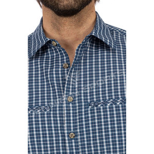 Men Blue&White Long Sleeve <b>Shirt</b> Turn Down Collar Single Chest Pocket Casual Bavarian Oktoberfest - Product Image 4