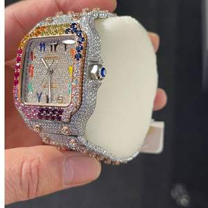 Montre de qualité supérieure avec diamants cultivés en laboratoire à prix d'usine, montre sertie de diamants cultivés en laboratoire DEF - Product Image 3