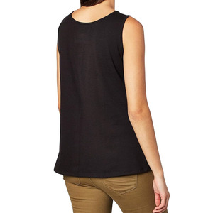 Débardeurs pour femmes en coton 100% à longueur standard, décontractés, respirants, avec logo frontal, pour la course, l'entraînement et la gym, doux, côtelés, à col rond - Product Image 6