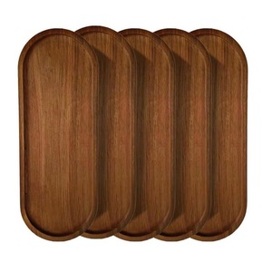 Solid Wood <b>Tray</b> Wood Premium Tea Small <b>Tray</b> Fruit <b>Snacks</b> Nuts Dessert Plate Desktop Storage Tableware - Product Image 1