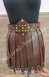 Armadura Medieval de Cuero Hecha a Mano, Protector de Cintura Ajustable con Tres Hebillas, Disfraz de Cosplay, Disfraz de San Valentín, Color Marrón - Product Image 2
