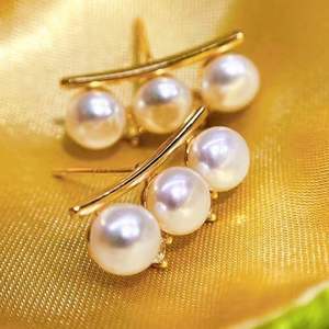 Boucles d'oreilles classiques populaires en perles d'eau douce de 6-7 mm avec aiguille en argent S925 - Product Image 3