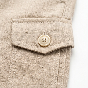 <b>Men</b> Woven Polyester 140g Anti-Wrinkle Chino <b>Shorts</b> Solid Casual Bermuda Button Fly Mid Waist Side Pockets Custom OEM Service - Product Image 3