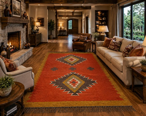 Indian Dhurrie <b>Rug</b> Southwestern Geometric Wool Jute Area <b>Rug</b> Handmade <b>Boho</b> Kilim Tribal Carpet Rustic Farmhouse Living Room - Product Image 5