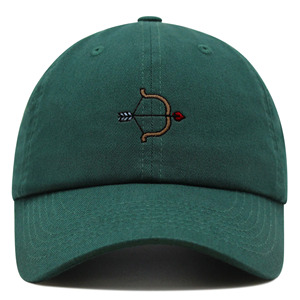 Casquette de baseball verte à 6 panneaux avec logo arc et flèche brodé, unisexe, réglable, en coton, décontractée, pour adulte, personnalisable - Product Image 1