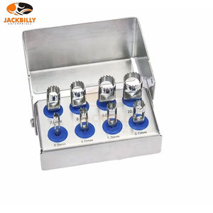 Premium Stainless Steel Dental Implant Trephine Drills <b>Kit</b> 8pcs Bone Cutting Burs Set <b>Polished</b> Surface CE Oral Surgery Medic - Product Image 4