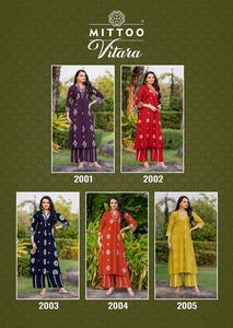 Conjunto de Kurti y Plazzo de Rayón de Diseño de Lujo Personalizado, Elegante para Fiestas, con Bordado, Kurta con Pantalón para Venta al Por Mayor - Product Image 6