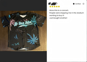 Camiseta de Béisbol Personalizada, Diseño Tropical de Palmeras en Negro y Dorado, Camisa con Botones, Uniforme de Equipo Personalizado, Ropa Deportiva Sublimada - Product Image 2