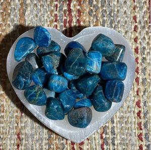Chakralume Natural <b>Neon</b> Blue Apatite Polished Ball Tumbled Stones for Healing Feng Shui Meditation Home Decor-Rajasthan Origin - Product Image 6