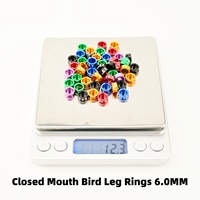Bagues de pied pour oiseaux, bagues d'identification multicolores en aluminium à bouche fermée pour Xuan Feng, Small Sun (6,0 mm, 50 pièces)