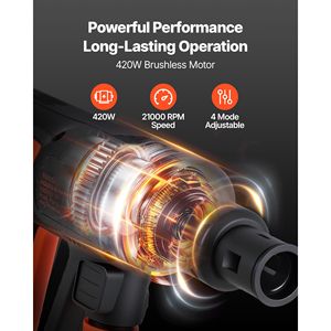 "1200PSI MAX Cordless Pressure <b>Washer</b> with Brushless Motor 6 Nozzle Water Hose 4 Speed Adjustable for BMW <b>Car</b> Wash" - Product Image 3