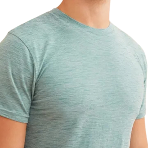 เสื้อยืดคอกลมทรงปกติสำหรับผู้ชาย แขนสั้น สไตล์มินิมอลลำลอง ผลิตตามสั่ง ขายส่ง เสื้อผ้าฝ้ายเจอร์ซีย์ เสื้อยืดพื้นฐานสำหรับใส่ทุกวัน รับผลิตแบบ OEM - Product Image 6
