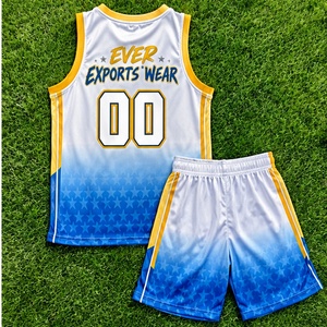 Tenue de basketball sur mesure, ensemble maillot et short de basketball personnalisés, dégradé étoilé, col en V, vêtements de sport en gros - Product Image 3