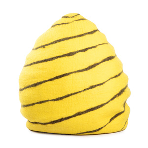 Cama para Gatos de Fieltro de Lana Hecha a Mano, Estilo Himalaya, Forma Ovalada, Diseño a Rayas, Transpirable, con Funda Extraíble y Lavable - Product Image 3