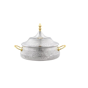 Modern Arabic Stainless Steel Gold Round Casseroles Hot <b>Pot</b> with Polished Customized Arabic Calligraphy Round Casseroles Hotpot - Product Image 5