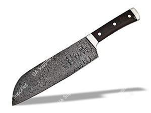 Couteau de chef Santoku japonais professionnel en acier Damas fait main, manche en bois confortable, vente en gros OEM/ODM - Product Image 5