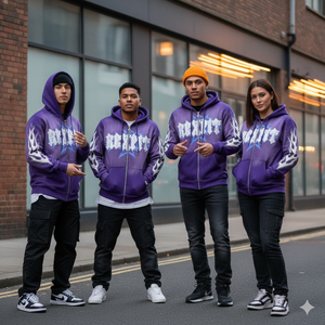 Printed Premium Quality Zipper Blue Hoodie <b>Rhinestone</b> Zip up <b>Jacket</b> Acid Wash Vintage Washed Men Fleece Streetwear Hoodie - Product Image 2