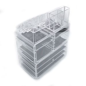 Organisateur de maquillage transparent YS avec 4 petits et 3 grands tiroirs, support de rangement pour cosmétiques en plastique - Product Image 5
