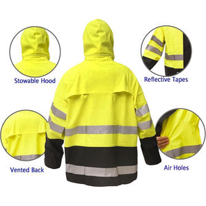 Combinaisons de pluie haute visibilité pour hommes, veste et pantalon de travail réfléchissants, imperméables, vêtements de sécurité essentiels - Product Image 6
