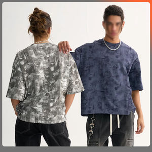 Hip Hop Men's Formal <b>Long</b> Sleeve <b>Tshirt</b> Custom Oversized Distress Knitted 100% Cotton 250GSM Quick Dry Breathable Anti-Wrinkle - Product Image 3