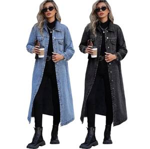 Chaqueta Vaquera Personalizada de Alta Calidad para Mujer, Transpirable, Estilo Urbano, Otoño Invierno, Manga Larga, Cierre de Botón, Poliéster - Product Image 1