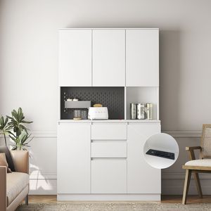 74\" Modern Freestanding <b>Pantry</b> Cabinet with Charging Station Buffet Cupboard Sideboard Drawer <b>Kitchen</b> Cabinets - Product Image 3