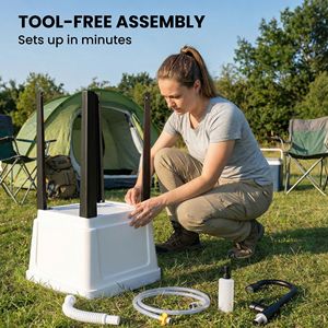 Lavatoio Portatile Bianco da 87 Litri con Dispenser di Sapone per Uso Domestico in Lavanderia o Stanza dei Bucato - Product Image 4