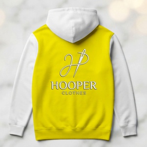 Sudaderas de Alta Calidad en Color Amarillo-Blanco, Diseño y Tela Personalizables, Sudadera Urbana Sostenible en Venta, Opción de Personalizar con Logotipo - Product Image 5